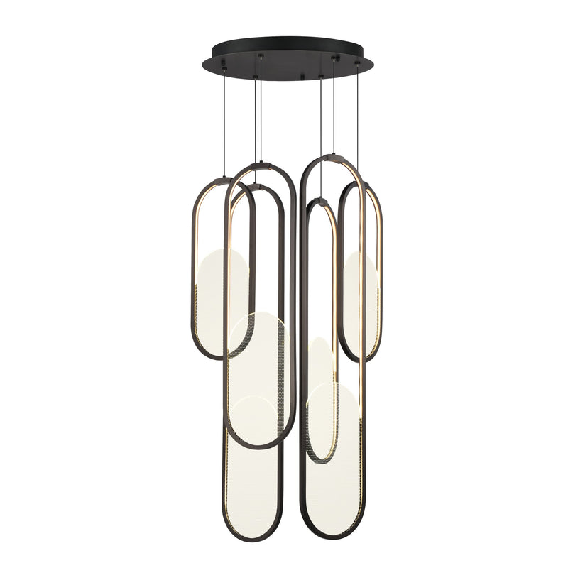 Trance 6-Light LED Pendant in Gunmetal