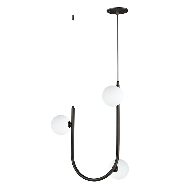 Contour 3-Light Cord Hung Pendant in Brushed Bronze