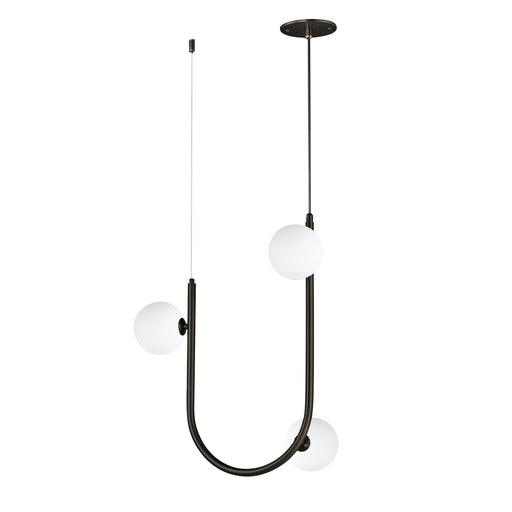 Contour 3-Light Cord Hung Pendant in Brushed Bronze
