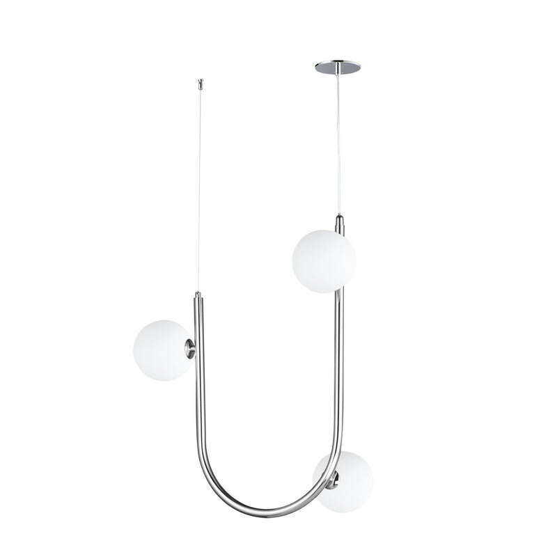 Contour 3-Light Cord Hung Pendant in Polished Chrome