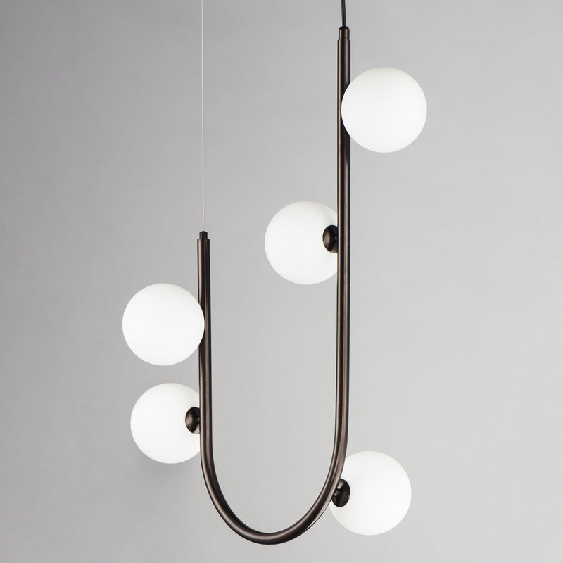 Contour 5-Light Cord Hung Pendant in Brushed Bronze