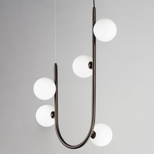 Contour 5-Light Cord Hung Pendant in Brushed Bronze