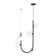 Contour 5-Light Cord Hung Pendant in Brushed Bronze