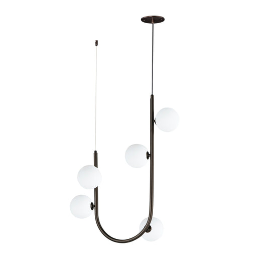 Contour 5-Light Cord Hung Pendant in Brushed Bronze