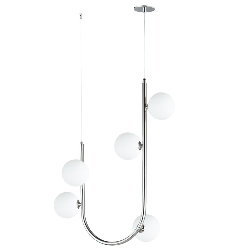 Contour 5-Light Cord Hung Pendant in Polished Chrome