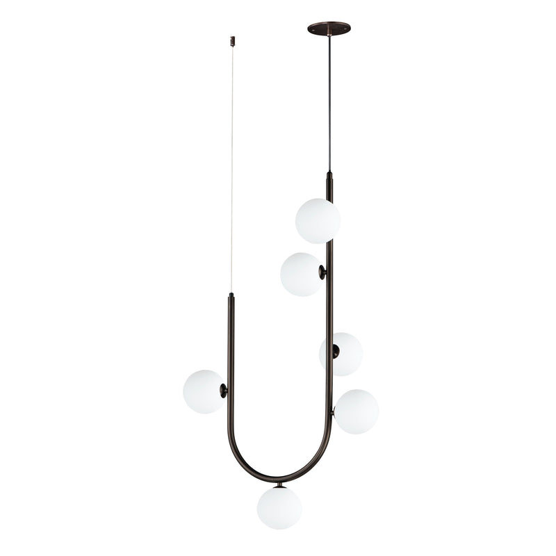 Contour 6-Light Cord Hung Pendant in Brushed Bronze