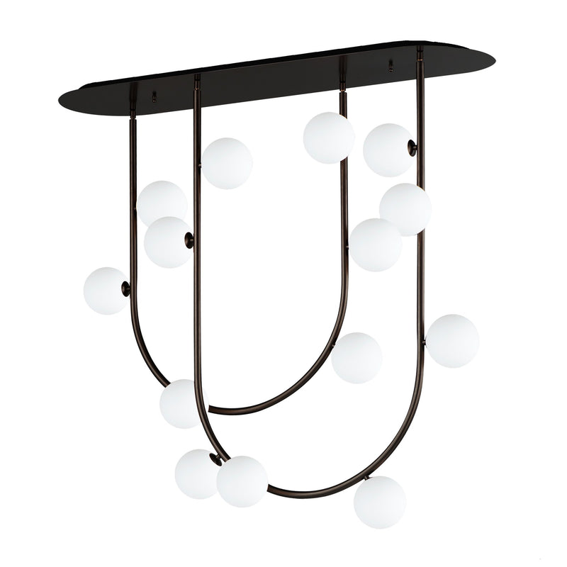 Contour 14-Light Fixed Stem Pendant in Brushed Bronze