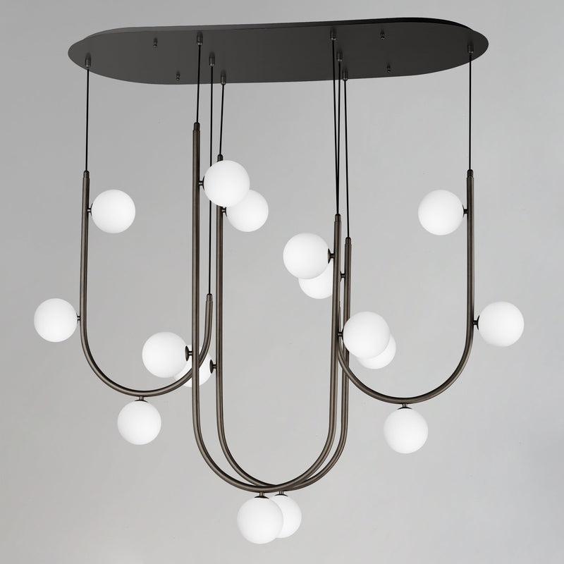 Contour 16-Light Cord Hung Pendant in Brushed Bronze