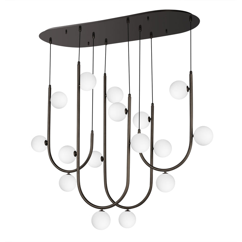 Contour 16-Light Cord Hung Pendant in Brushed Bronze