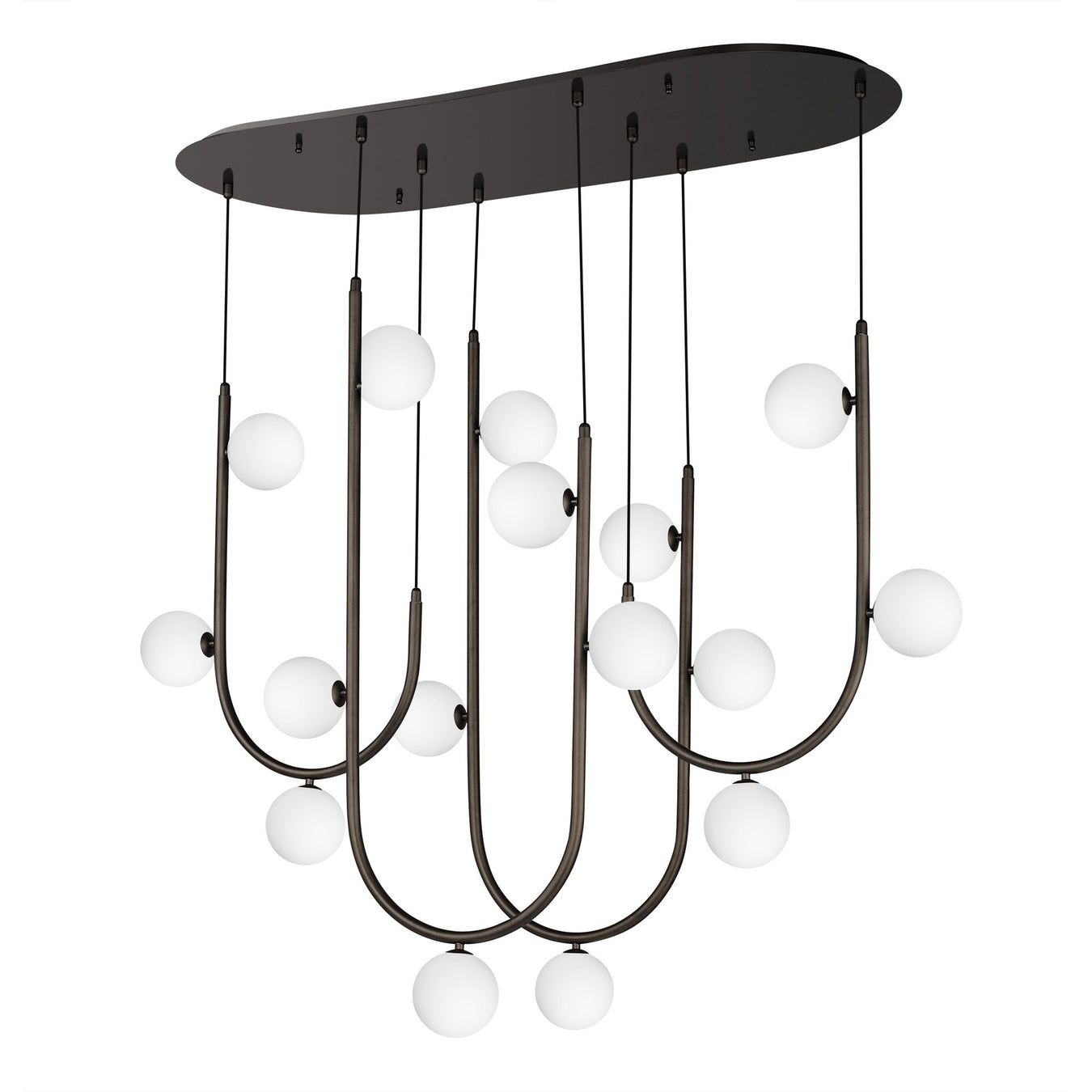 Contour 16-Light Cord Hung Pendant in Brushed Bronze