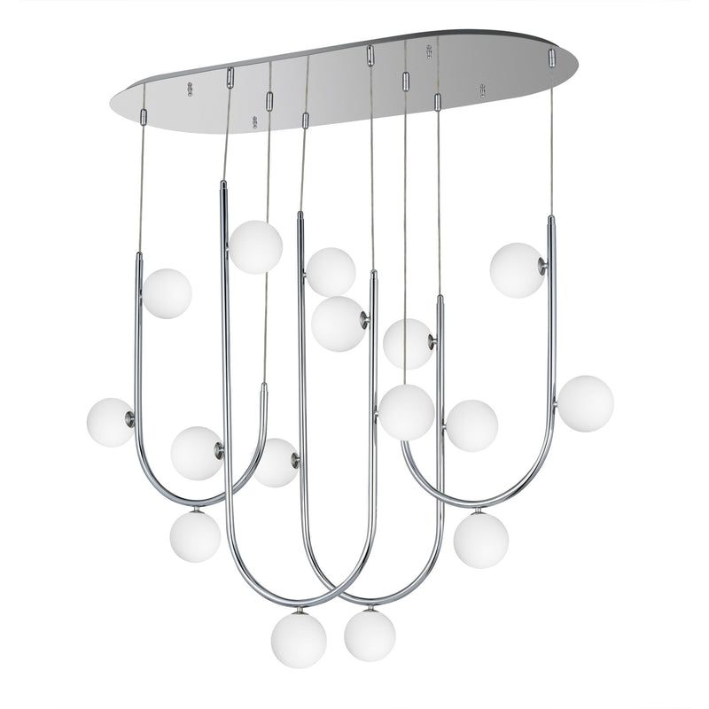Contour 16-Light Cord Hung Pendant in Polished Chrome