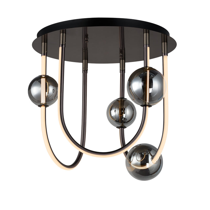 Dreamer 3-Light LED Flush Mount in Black Chrome