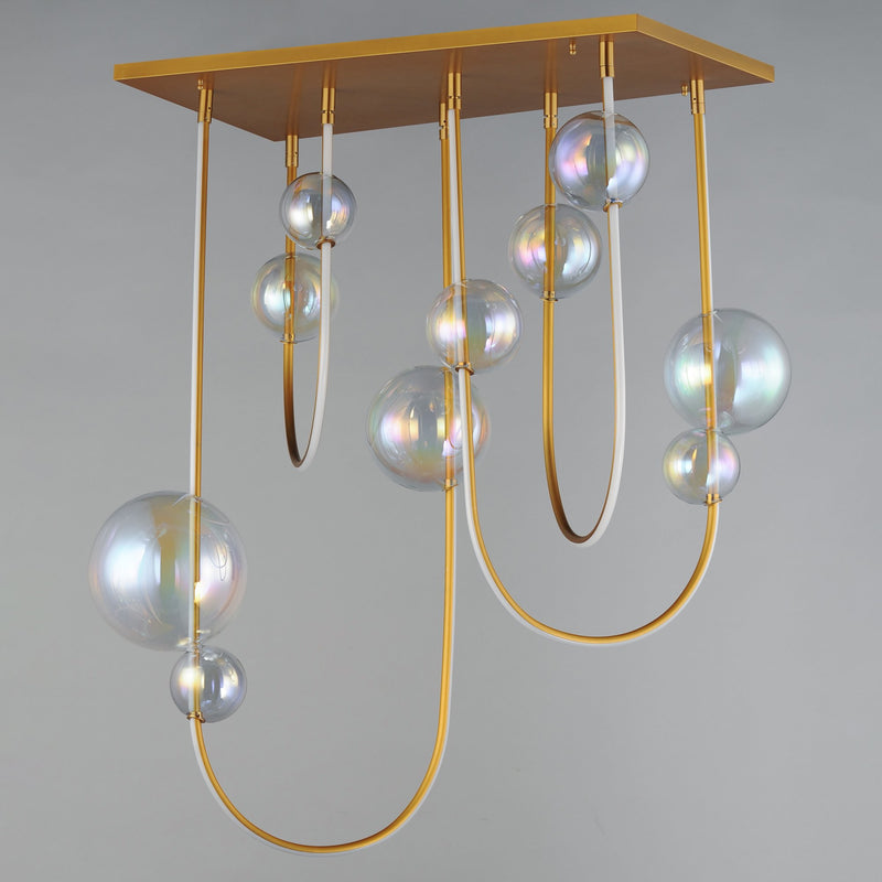Dreamer Rectilinear LED Pendant in Natural Aged Brass