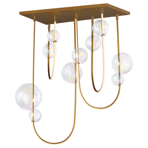 Dreamer Rectilinear LED Pendant in Natural Aged Brass
