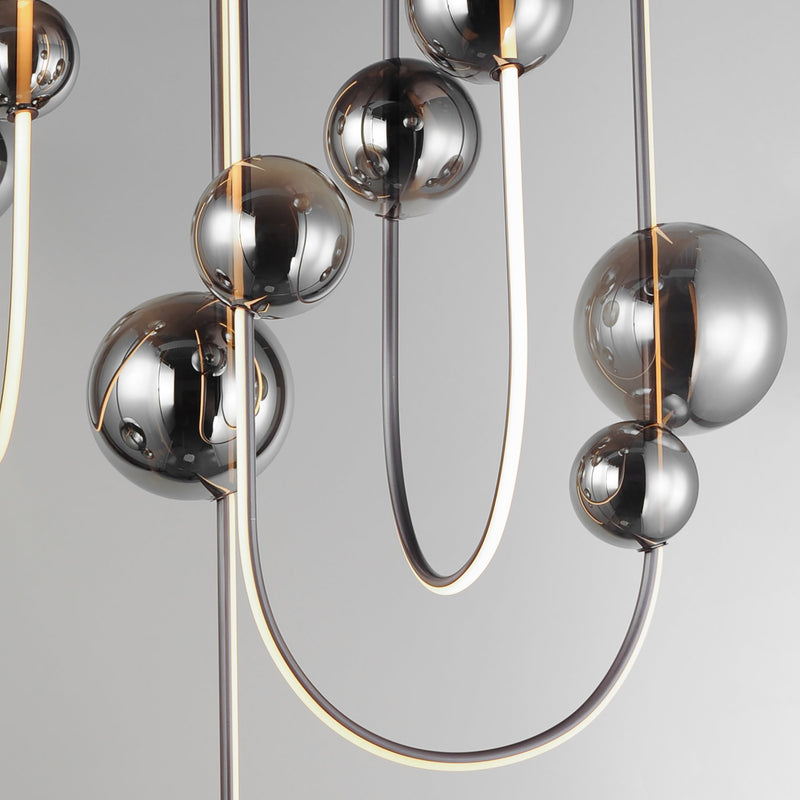 Dreamer Rectilinear LED Pendant in Black Chrome