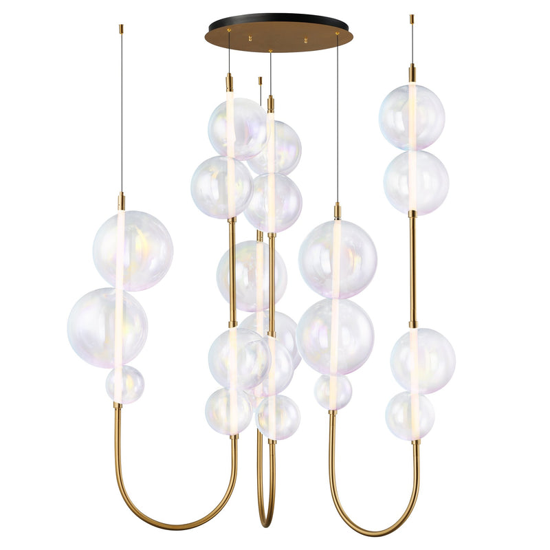 Dreamer 54" LED Cord Hung Pendant in Natural Aged Brass