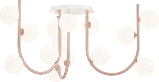 Contour 15-Light Made to Order Chandelier in Palazzo Pink