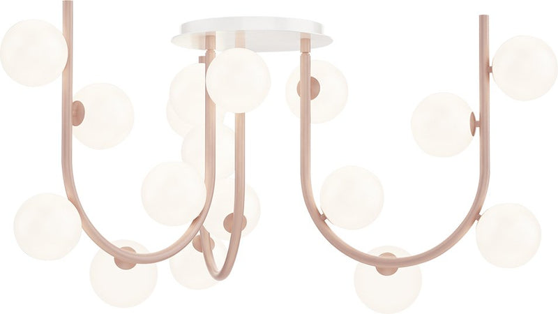 Contour 18-Light Made to Order Chandelier in Palazzo Pink
