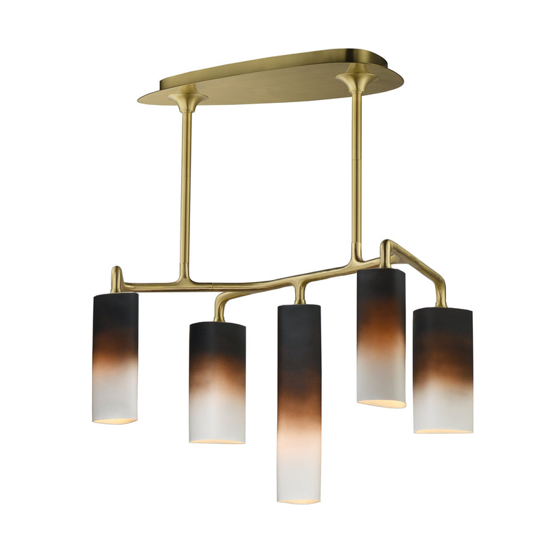 Tropo 5-Light LED Pendant in Vintage Brass