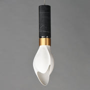 Burgeon LED Single Pendant in Black Marble / Natural Aged Brass