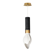 Burgeon LED Single Pendant in Black Marble / Natural Aged Brass
