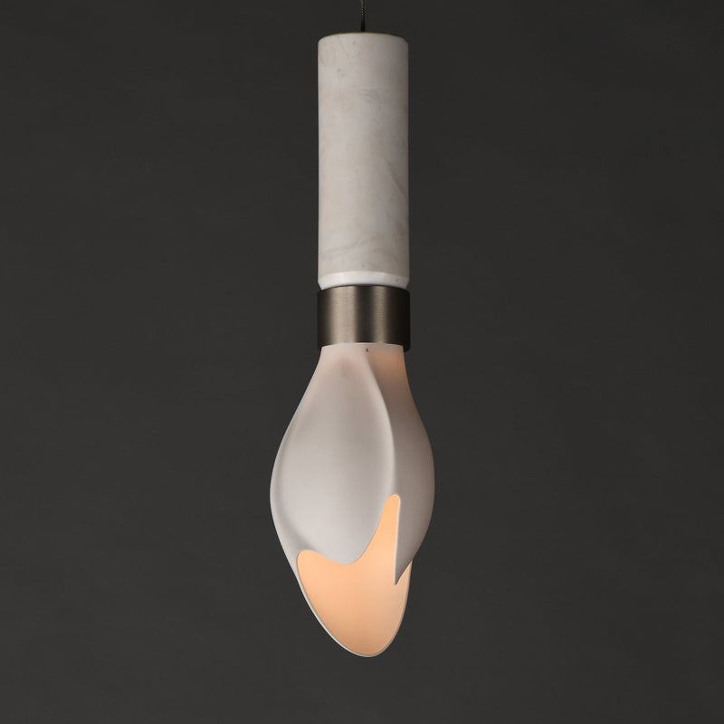 Burgeon LED Single Pendant in Satin Nickel