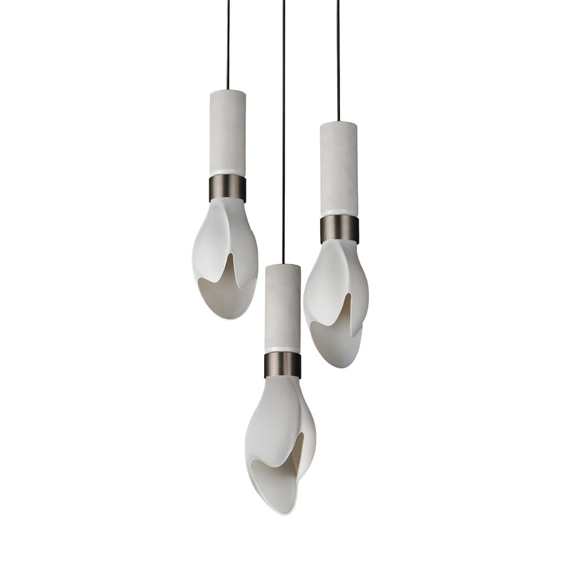 Burgeon 3-Light Pendant in Satin Nickel