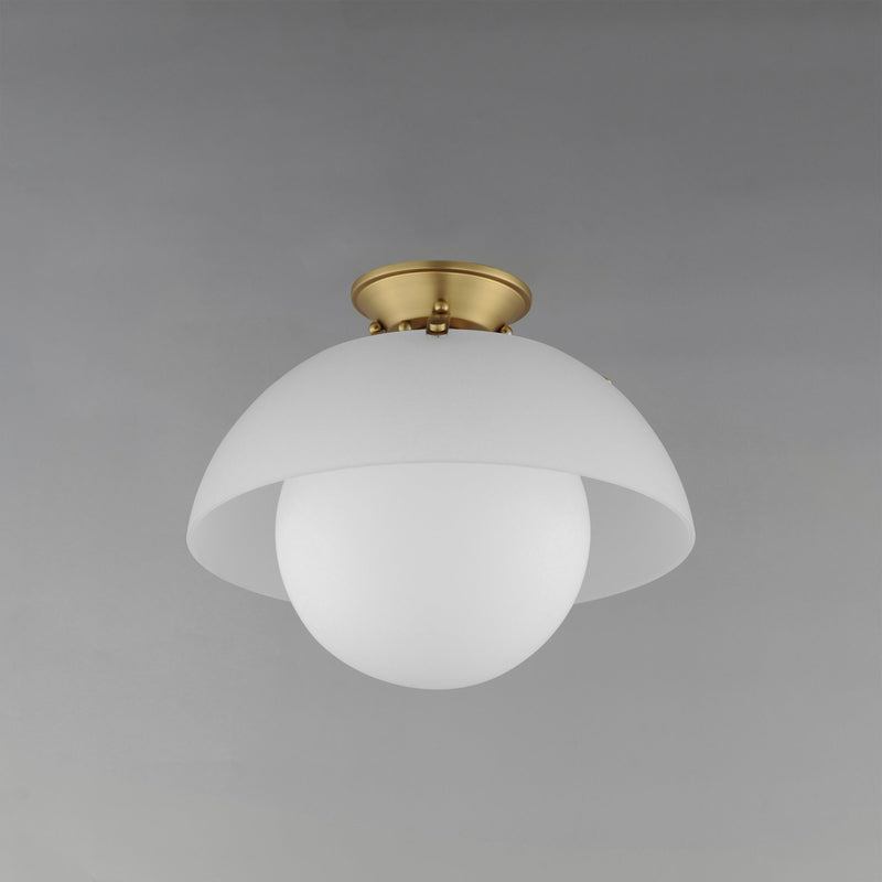 Domain 14" Semi-Flush Mount in Natural Aged Brass