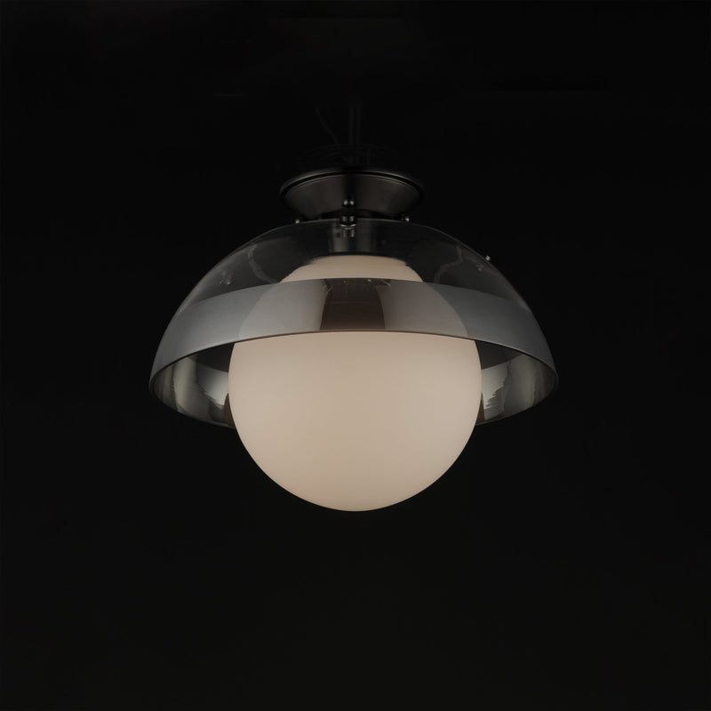 Domain 14" Semi-Flush Mount in Gunmetal