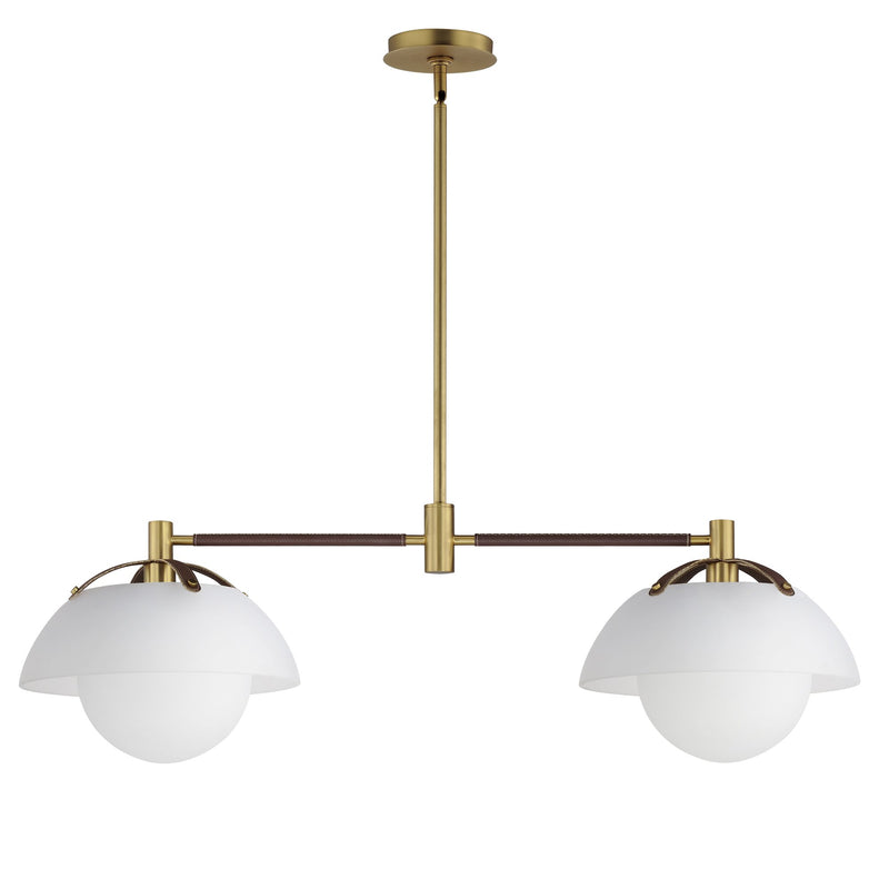 Domain 2-Light Pendant in Natural Aged Brass