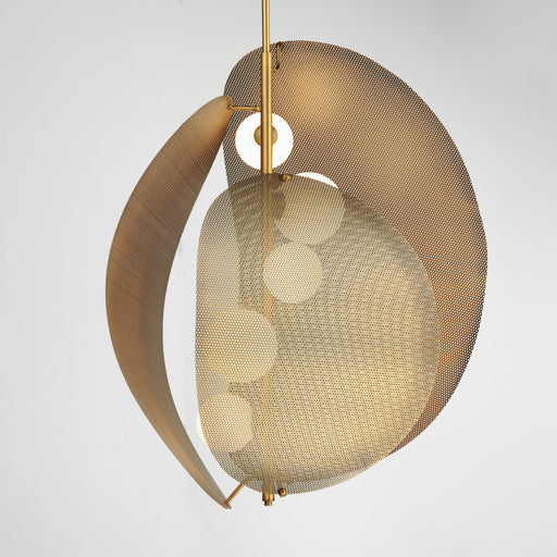 Chips 5-Light Vertical Pendant in Natural Aged Brass
