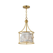 Shroud 1-Light Pendant in Natural Aged Brass