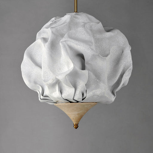 Shroud 18" LED Pendant in Natural Aged Brass