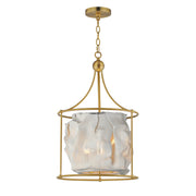 Shroud 3-Light Pendant in Natural Aged Brass