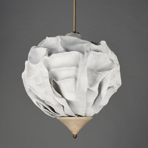 Shroud 28" LED Pendant in Natural Aged Brass