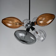 Ray Dance Single Cluster 6-Light LED Pendant in Black