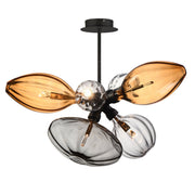 Ray Dance Single Cluster 6-Light LED Pendant in Black