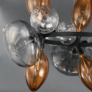 Ray Dance 18-Light 3-Cluster LED Chandelier in Black