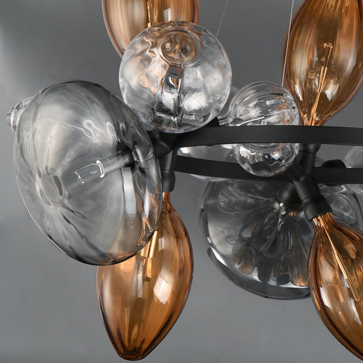 Ray Dance 18-Light 3-Cluster LED Chandelier in Black