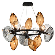 Ray Dance 18-Light 3-Cluster LED Chandelier in Black