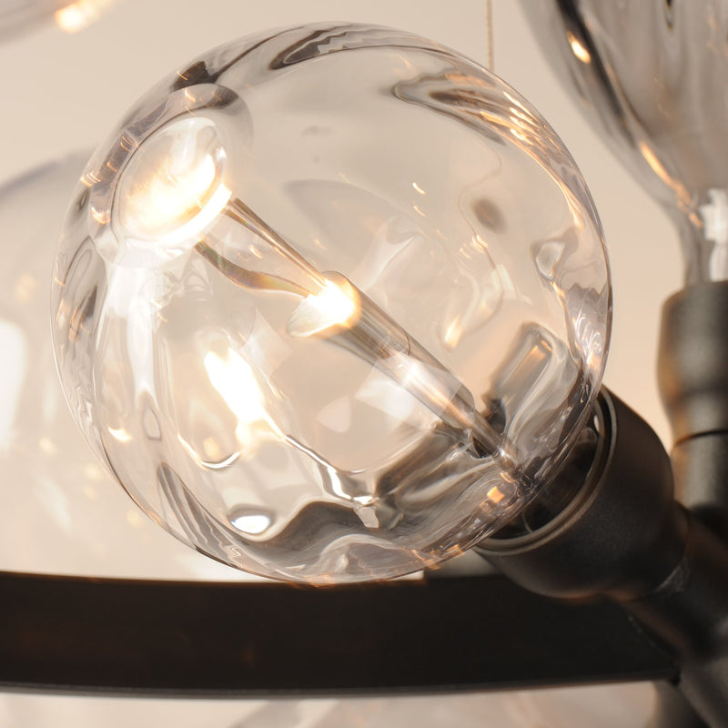 Ray Dance 18-Light 3-Cluster LED Chandelier in Black