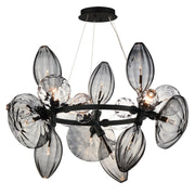 Ray Dance 18-Light 3-Cluster LED Chandelier in Black