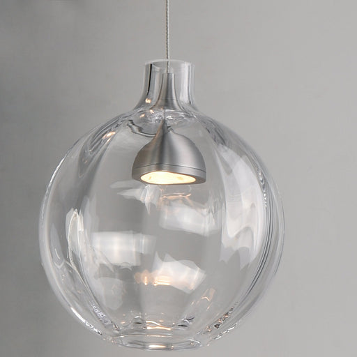 Ray Dance LED Globe Pendant in Brushed Aluminum