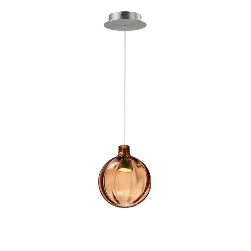 Ray Dance LED Globe Pendant in Brushed Aluminum