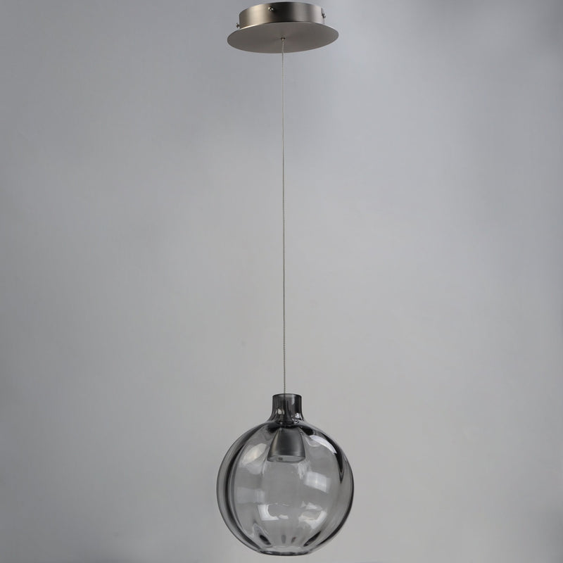 Ray Dance LED Globe Pendant in Brushed Aluminum