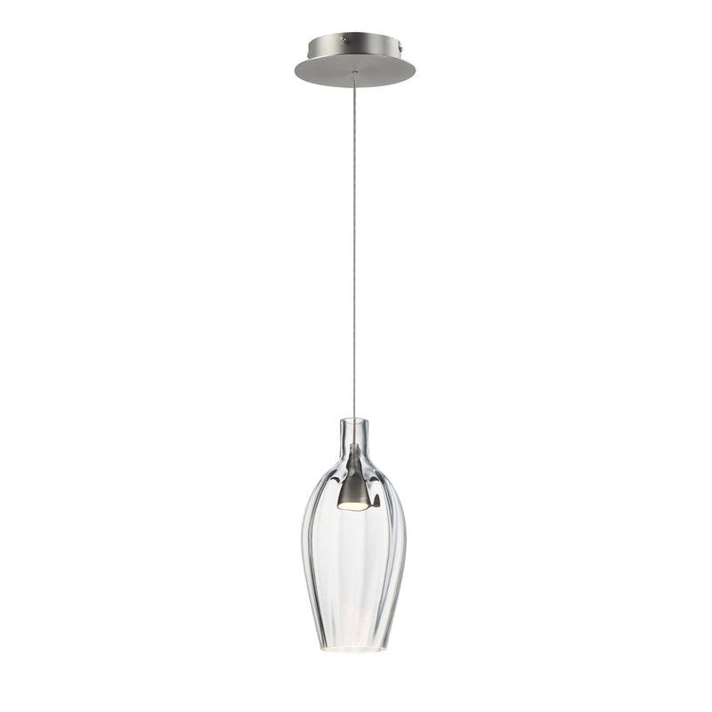 Ray Dance LED Olive Pendant in Brushed Aluminum