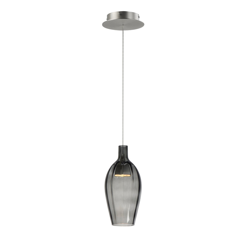 Ray Dance LED Olive Pendant in Brushed Aluminum