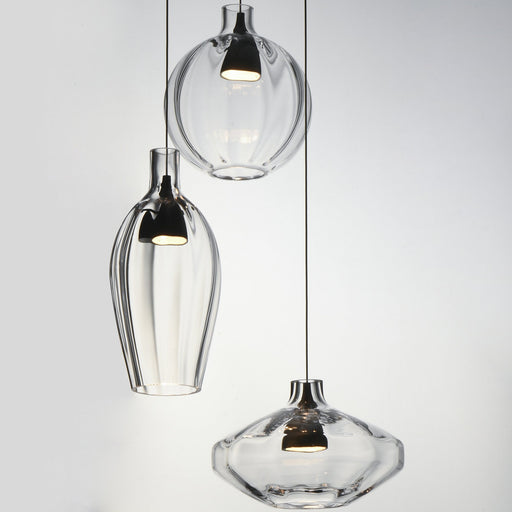 Ray Dance 3-Light LED Multi-Pendant in Brushed Aluminum