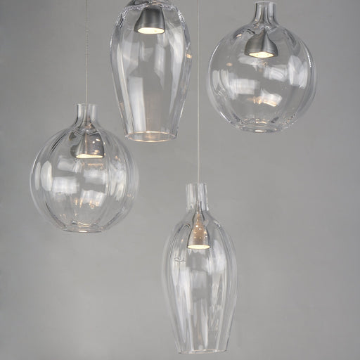 Ray Dance 5-Light LED Multi-Pendant in Brushed Aluminum