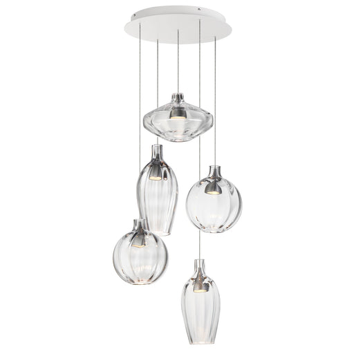 Ray Dance 5-Light LED Multi-Pendant in Brushed Aluminum